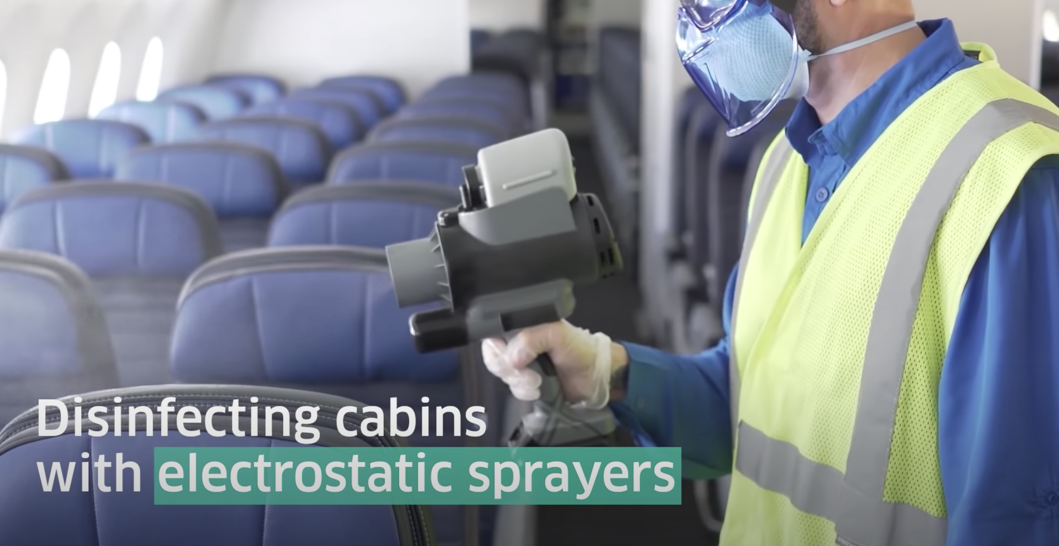 Disinfecting cabins with electrostatic sprayers